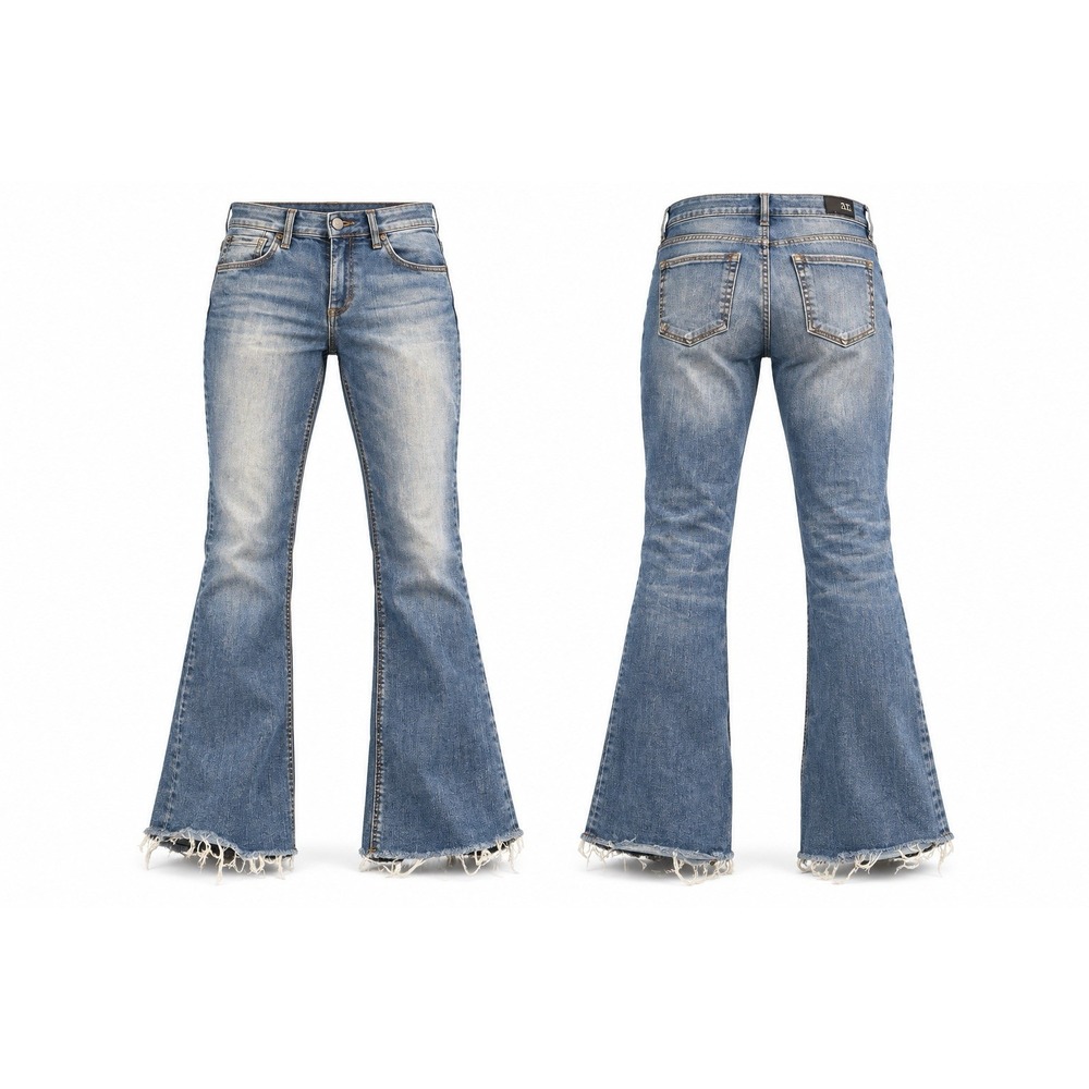 KUT From Kloth Stella Jeans Womens  6x30 High Rise Flare  Raw Hem